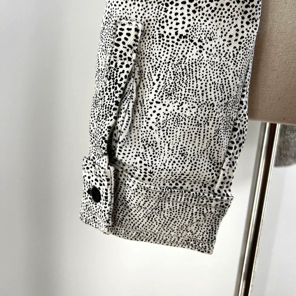 GRLFRND Christy Jacket Stretch Denim Crop Top Animal Attraction White Black - Picture 9 of 11